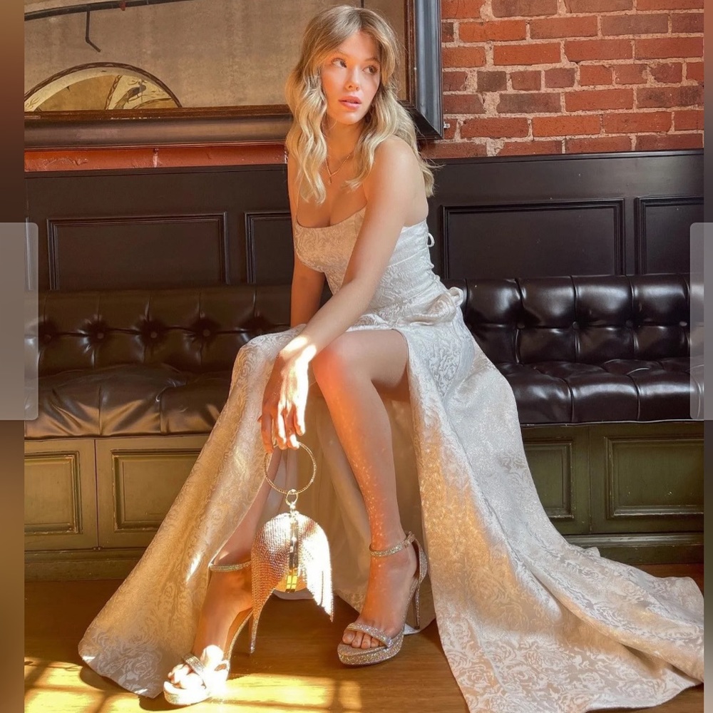Windsor Adalyn Brocade High Slit Dress